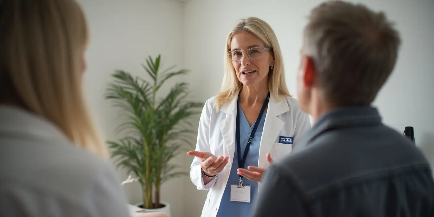 Question mark over NHS logo with a background of hair follicles, symbolising query about PRP on NHS for hair loss.